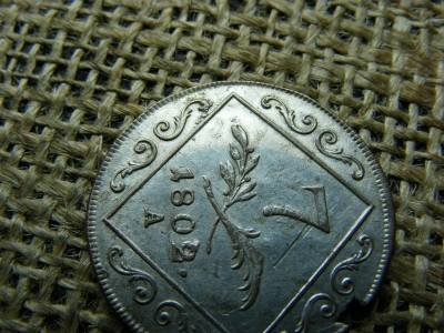 Ezüst 7 krajcár, 1802, 1795 12 krajcárra