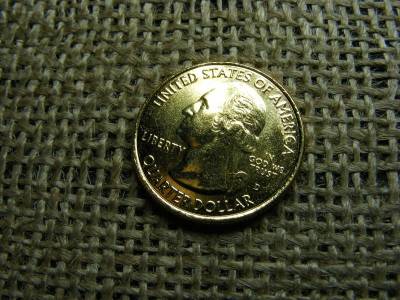 Aranyozott USA 25 cent, 2010 D, 1/4 dollár