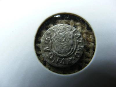 II. Ferdinánd ezüst dénár, 1623, verdehibás, ritka incuse
