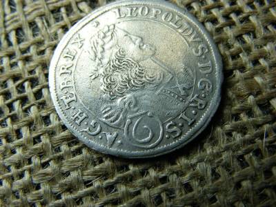 Lipót ezüst 6 krajcár, 1672, ritka értékjelzés