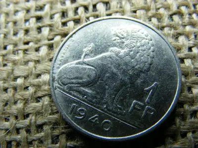 Belgium 1 frank, 1940, fémpénz