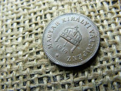 2 fillér 1914 KB, ritkább