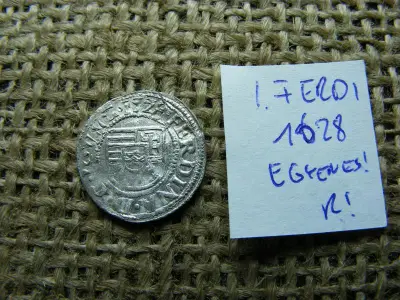 I. Ferdinánd denár, 1528, ritka, cetlin elírt évszám