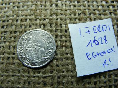 I. Ferdinánd denár, 1528, ritka, cetlin elírt évszám