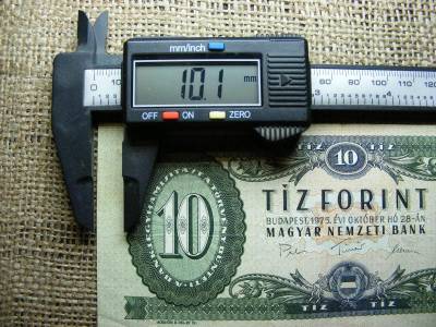 10 forintos bankjegy, 1975, elcsúszott nyomat