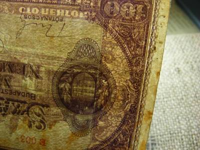 100 pengő, 1945, makkos vízjel, ritka