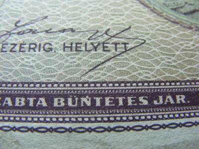 100 pengő, 1945, hibás nyomtatás, makkos vízjel