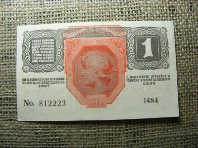 1 korona bankjegy, 1916, DÖ