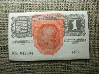 1 korona bankjegy, 1916