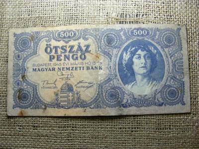 500 pengő, 1945, születési dátumos, egyedi sorszám