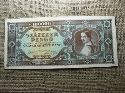 Százezer pengő bankjegy, 1945, egyedi sorszám