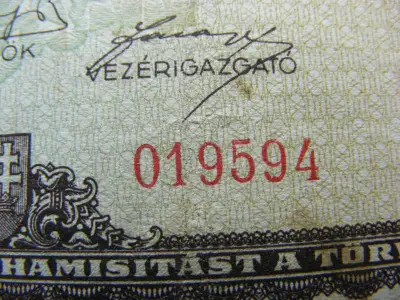 Százmillió pengő bankjegy, 1946, egyedi sorszám