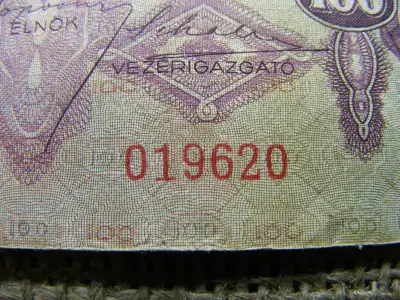 100 pengő bankjegy, 1930, egyedi sorszám