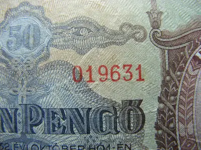 50 pengő bankjegy, 1932, születési évvel