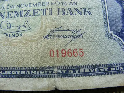 Egymillió pengő bankjegy, 1945, egyedi sorszám