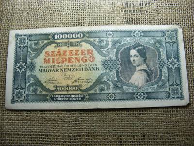 Százezer milpengő bankjegy, 1946, születési dátumos
