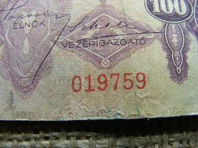 100 pengő bankjegy, 1930, születési dátumos