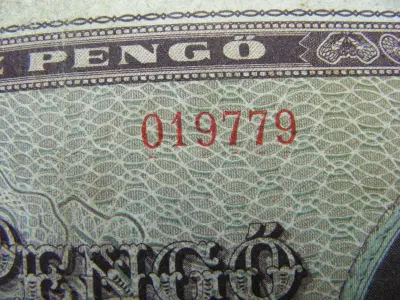 100 pengő bankjegy, 1945, születési dátum 1977.09