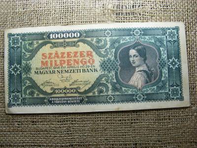 Százezer milpengő bankjegy, 1946, születési dátumos