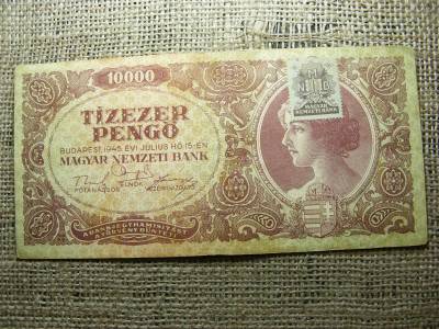 10.000 pengő, 1945, születési dátumos, egyedi sorszám
