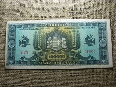 Százezer milpengő bankjegy, 1946, egyedi sorszám