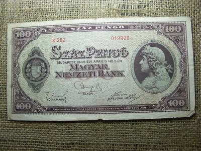 100 pengő bankjegy, 1945, születésnapos ajándék