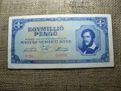 Egymillió pengő bankjegy, 1945, egyedi sorszám