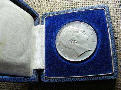 Albánia 25 Lek, 5 Franga Ari, 1927, Próba, ezüst