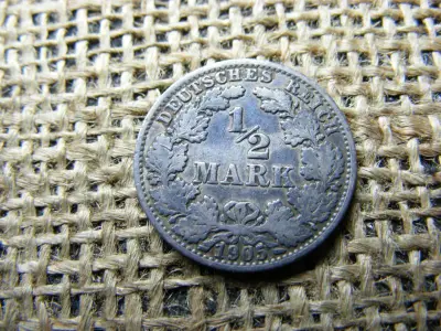Birodalmi ezüst 1/2 márka, 1905 A