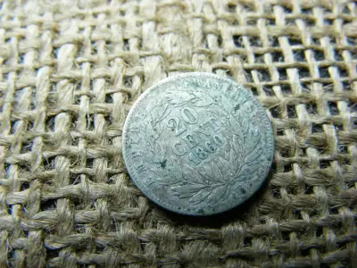 Ezüst 20 centimes, 1860 BB, Franciaország