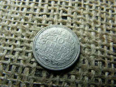 Ezüst 10 centes érme, 1926, Hollandia