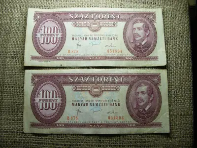 100 forintos bankjegy, 1980, 2 db sorszámkövető