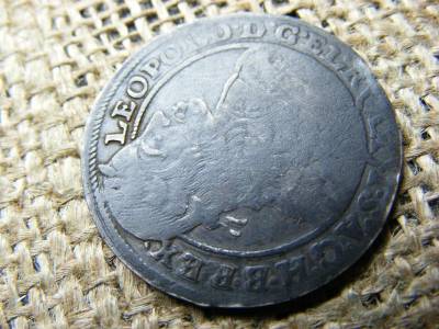 Lipót Ezüst XV Krajcár, 1663, Fekete Patinás
