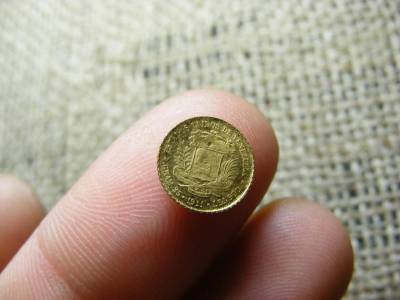Venezuela 5 bolivares, 1911, mini aranyozott érme