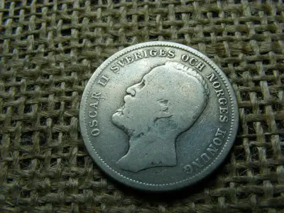 Svéd 1 krona, 1898, Oscar II, ezüst