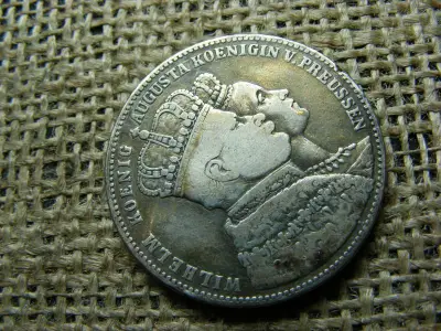 Ezüst Porosz 1 Thaler, 1861, I. Vilmos koronázása