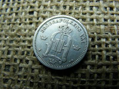 Svéd 25 öre érme, 1899, ezüst