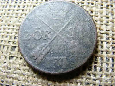 Svéd 2 öre érme, 1749, I. Frigyes