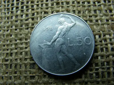Olasz 50 lira, 1958, ritka