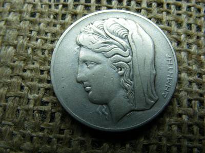 Görög 10 drachma, 1930, ezüst