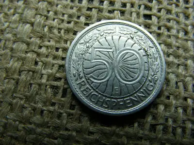 Birodalmi 50 pfennig érme, 1928, E jelzés
