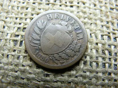 Svájc 2 rappen, 1850