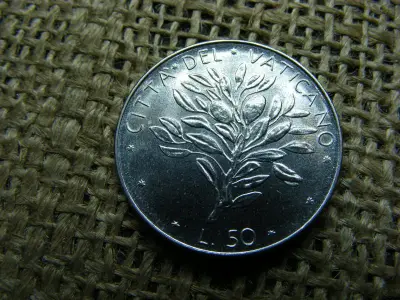 Vatikán 50 lire, 1972, fémpénz