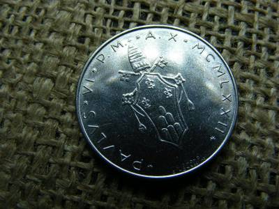 Vatikán 50 lire, 1972, fémpénz