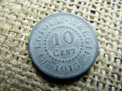 Belgium 10 Centimes, 1915, német megszállási érme