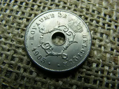 Belga 10 centimes érme, 1905, Léopold II, holland szöveg