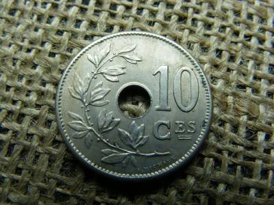 Belga 10 centimes érme, 1905, Léopold II, holland szöveg