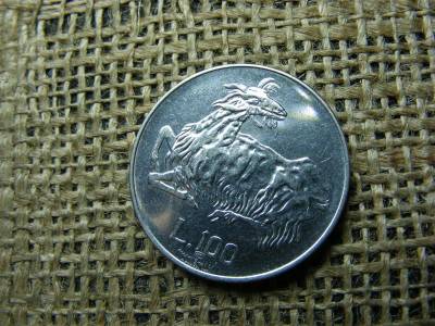 San Marino 100 Lire, 1974, kecske