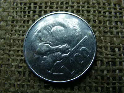 San Marino 100 lire, 1975, kutya és macska
