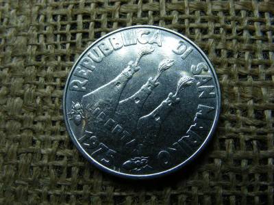 San Marino 100 lire, 1975, kutya és macska